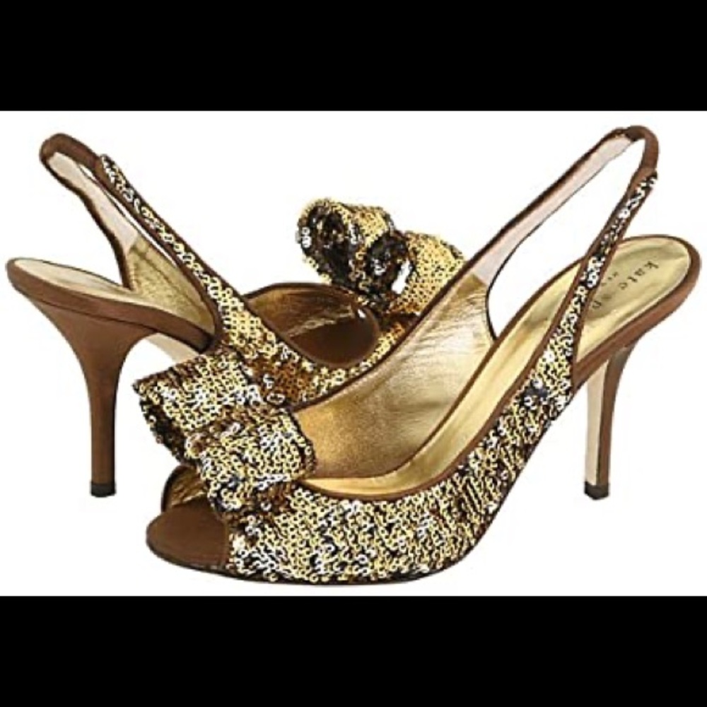 Kate Spade | Carly | Gently Worn | Size 9 | Gold Silver Sequins with Bow
